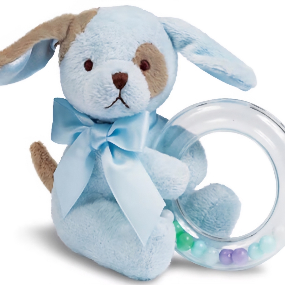 Bearington Baby Plush Doggie Rattle
